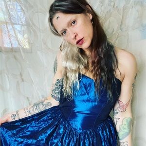 royal blue taffeta snow queen dress🦋